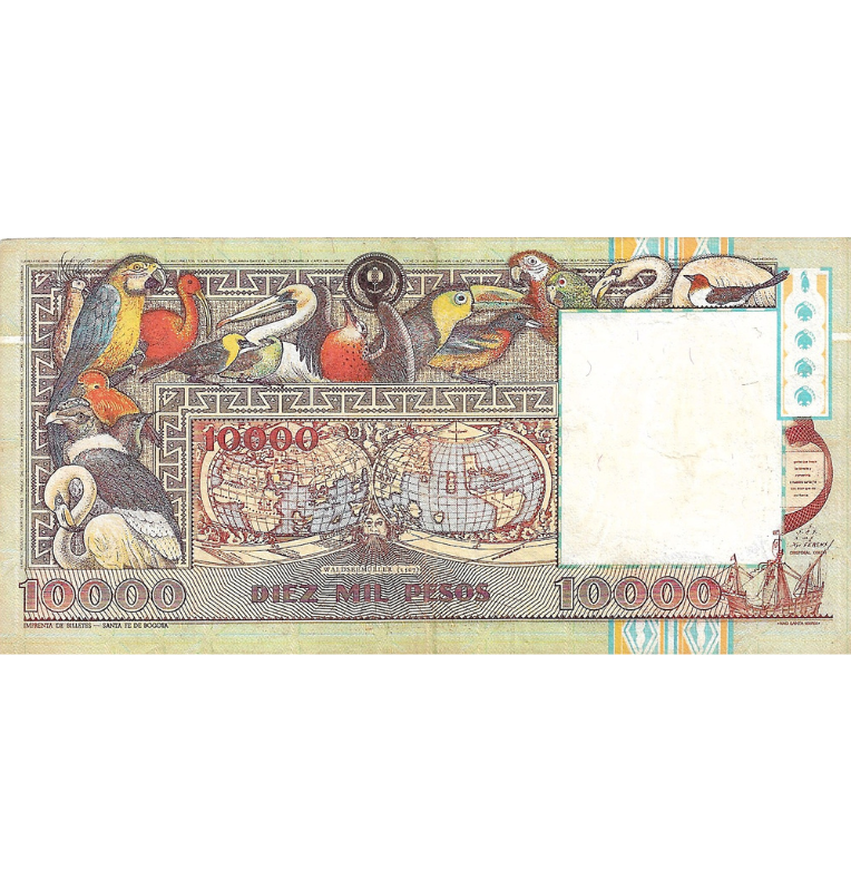 Colombia 10.000 Pesos 1993 NO UNC Tiene pinoles